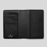 KATE SPADE Saffiano Leather Passport Holder Black KN778