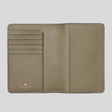 KATE SPADE Saffiano Leather Passport Holder Oyster Shell KN778