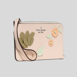 KATE SPADE Lucy Floral Small Card Holder Wristlet Fresh Peach Multi KP011