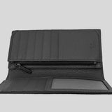 GUCCI Men's Leather Long Bifold Wallet With Interlock GG Logo Black 610467