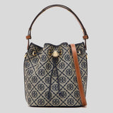 TORY BURCH T Monogram Bucket Bag Tory Navy 166414