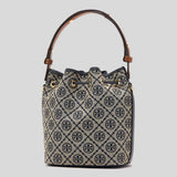 TORY BURCH T Monogram Bucket Bag Tory Navy 166414