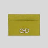 Gancini Leather Credit Card Holder Lemongrass 785196
