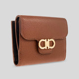 FERRAGAMO Gancini Compact Wallet Cognac 785779