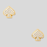 KATE SPADE Everyday Spade Pave Studs Clear/Gold O0RU3126