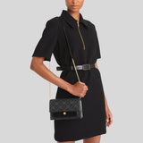 TORY BURCH T Monogram Chain Wallet Black 152140