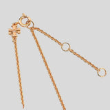 TORY BURCH Miller PAVÉ Logo Delicate Necklace Rose Gold 53420