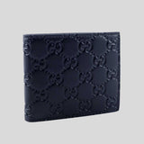 GUCCI Men's Signature GG Leather Bifold Wallet Navy 779836