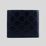 GUCCI Men's Signature GG Leather Bifold Wallet Navy 779836