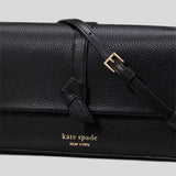 KATE SPADE Knott Flap Chain Crossbody Bag Black KH154