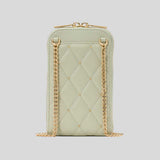 KATE SPADE Carey Quilted Studded Phone Chain Crossbody Sage Bundle KL818