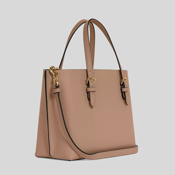 COACH Mollie Tote 25 Taupe/Oxblood C4084