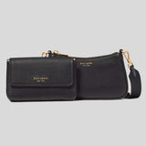 KATE SPADE Double Up Pebbled Leather Crossbody Bag Black KD648