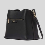 KATE SPADE Hudson Pebbled Leather Shoulder Bag Black KF863