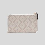 KATE SPADE Lucy Spade Flower Small L-Zip Wristlet Dark Beige KH614