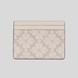 KATE SPADE Signature Spade Flower Small Slim Card Holder Dark Beige Multi KI371
