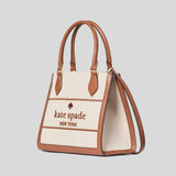 KATE SPADE Ellie Canvas Small Tote Warm Gingerbread Multi KK098