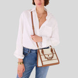 KATE SPADE Ellie Canvas Small Tote Warm Gingerbread Multi KK098