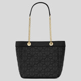 KATE SPADE Spade Flower Quilted Fabric Medium Tote Black KK156