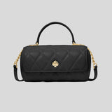 KATE SPADE Heart Barrel Quilted Crossbody Bag Black KK175