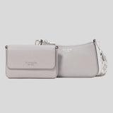 KATE SPADE Double Up Webbed Strap Crossbody Bag Nimbus Grey KK759
