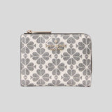 KATE SPADE Spade Flower Small L-zip Wallet Black Multi KK894