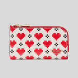 KATE SPADE Devin Pixel Hearts Small Slim Bifold Wallet Cream Multi KJ872