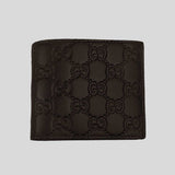 GUCCI Men's Signature GG Leather Bifold Wallet Dark Brown 779836
