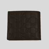 GUCCI Men's Signature GG Leather Bifold Wallet Dark Brown 779836