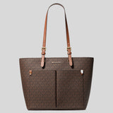 Michael Kors Jet Set Medium Logo Pocket Tote Bag Brown 35F3GTVT3B