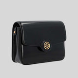 TORY BURCH Robinson Spazzolato Convertible Shoulder Bag Black 143122