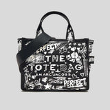 MARC JACOBS The Punk Scribble Canvas Small Tote Bag Black Multi 2S6HTT016H02