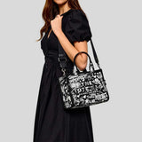 MARC JACOBS The Punk Scribble Canvas Small Tote Bag Black Multi 2S6HTT016H02