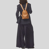 MCM Stark Side Studs Backpack in Visetos Cognac MMKEAVE16CO001