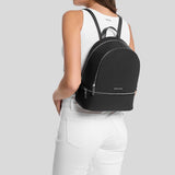 MICHAEL KORS Rhea Medium Pebbled Leather Backpack Black 35T5SM9M1L
