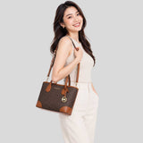 MICHAEL KORS Eva Extra-Small Signature Logo Convertible Tote Bag Brown 35S6GV0T0B