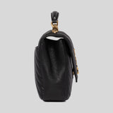 SAINT LAURENT YSL College Medium Chain Bag In Quilted Leather Black 600279BRM07