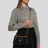TORY BURCH Small Charlie Quilted Shoulder Bag Black 185829