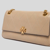TORY BURCH Small Charlie Quilted Shoulder Bag Soft Cement 185829
