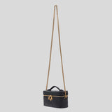 TORY BURCH Charlie Quilted Vanity Case Black 186036