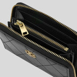 TORY BURCH Small Charlie Quilted Zip Around Wallet Black 186098