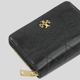 TORY BURCH Small Charlie Quilted Zip Around Wallet Black 186098