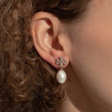 TORY BURCH Moondance Pearl And PAVÉ Drop Earring Tory Gold 158536