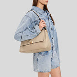 TORY BURCH Large Charlie Shoulder Bag Soft Cement 180727