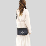 MARC JACOBS Leather Full Flap Logo Shoulder Bag Black H901L01RE21