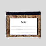 COACH Slim Card Case In Signature Canvas Tan F58110