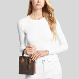 MICHAEL KORS Mercer Extra-Small Logo and Leather Crossbody Bag Brown 35T1GM9C0I