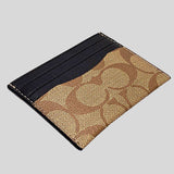 COACH Slim Card Case In Signature Canvas Tan F58110