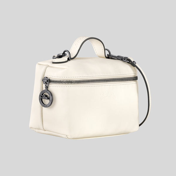LONGCHAMP Le Pliage Extra XS Vanity Leather Handbag Ecru 10187987