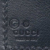 GUCCI Men's Black Microguccissima GG Logo Leather Bifold Wallet With Coin Pocket Navy Blue 150413